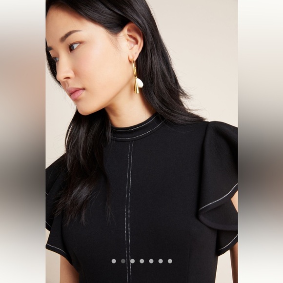 Anthropologie Maeve Deena Mini Dress - Black Size Small Petite - Picture 3 of 14